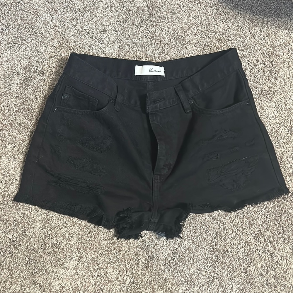 KanCan Black distressed shorts